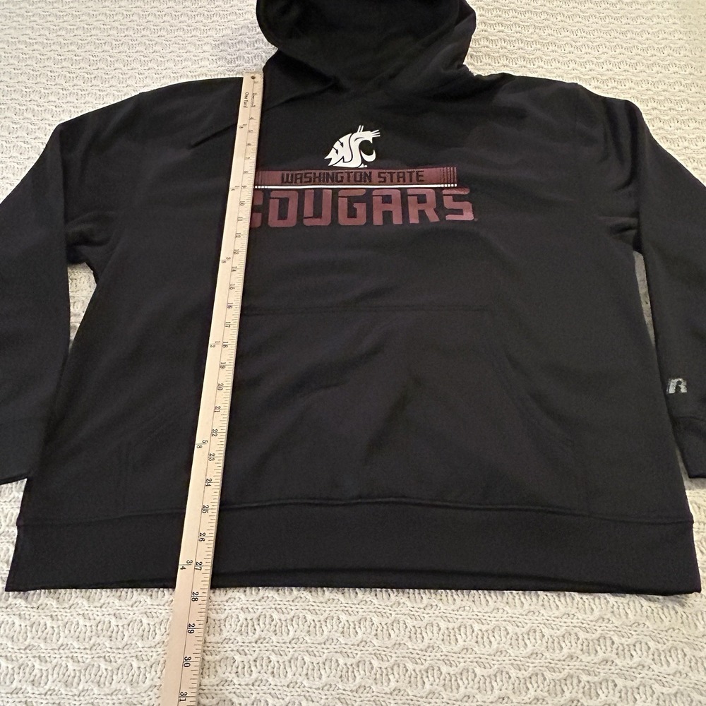 WSU Cougars Russell Black Hoodie Mens XL Super Soft Heavy - Picture 6 of 6